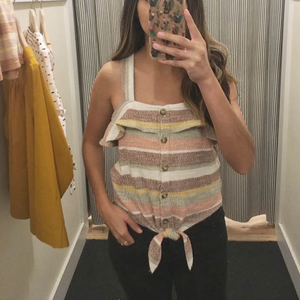 Madewell Multicolor Striped Button-Down Tank Top